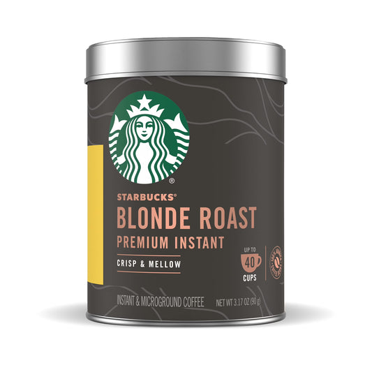 Premium Instant Coffee, Blonde Roast, 100% Arabica, 1 Tin - Upto 40 Cups, 3.17 Oz