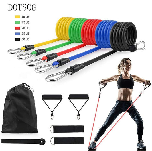 Resistance Bands Set(11 Pcs), Multi Point Anchor Gym Attachment for Home Fitness, Portable Yoga Band Resistance Workout Equipment, Exercise Bands for Home, Resistance Training