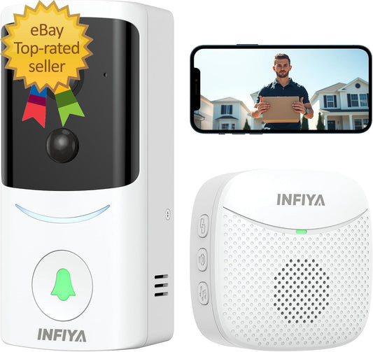 Video Doorbell Camera Wireless-2K Outdoor Front Door Camera with Chime Included